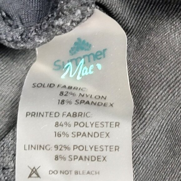 Summer Mac Swim Top Size L Black Lace Up Back  Ruffle Trim Removable Pads - Picture 10 of 10